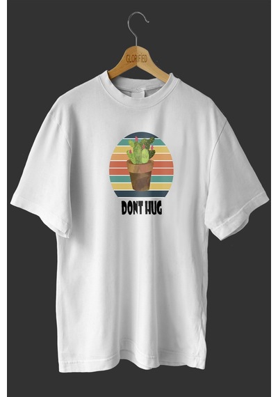Noıssey -wed Dont Hug Tasarım Baskılı Oversize T-shirt Tişört Beyaz