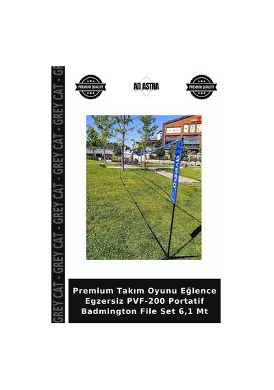 Premium Takım Oyunu Eğlence Egzersiz Pvf-200 Portatif Badmington File Set 6,1 Mt