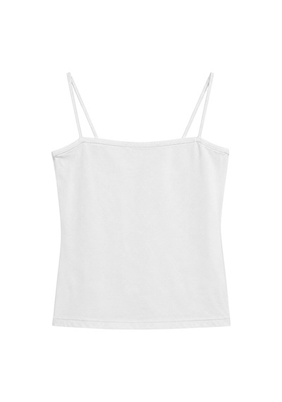 Vadon 1007 Kadın Pamuklu Slim Fit İnce Askılı Yumuşak Dokulu Basic Atlet Body Beyaz