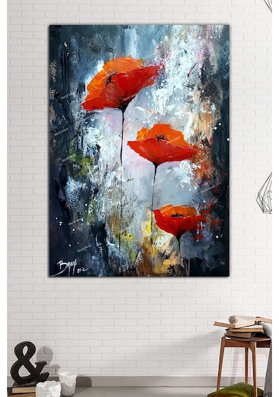 Gelincik Yağlıboya Görünümlü Dekoratif Sanatsal Kanvas Tablo 50 x 70