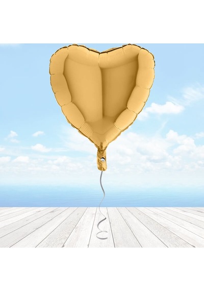 Kalp Folyo Balon. 45 CM - Altın