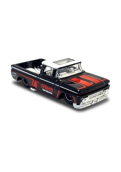 Hot Wheels Custom '62 Chevy Pickup - Rod Squad Siyah-kırmızı 1/64 Diecast Model Araba Çok Renkli
