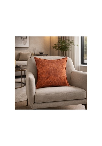 Kiremit Turuncu Dekoratif Kırlent Kılıfı 43x43 Modern Koltuk Yastık Kılıfı Şık Çok Renkli - 851733439 Çok Renkli