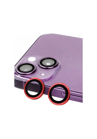 Apple İphone 13 Mini Uyumlu Raze Metal Kamera Lens - Kırmızı