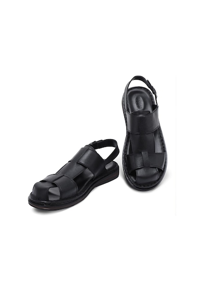Ducavelli Messina Hakiki Deri Erkek Sandaleti - Hakiki Deri Sandalet - Ortopedik Taban Sandalet - Hafif Deri Sandalet