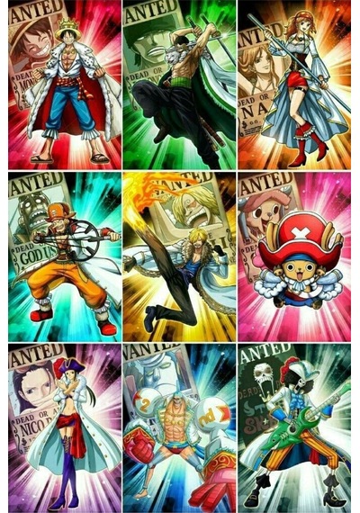 Anime- One Piece - 2 No Desenli 9 Lu Fotokart Seti