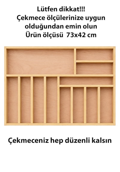 60x42 Cm Ahşap Kaşıklık El Yapımı Çekmece İçi Organizer Mutfakta Kusursuz Düzen