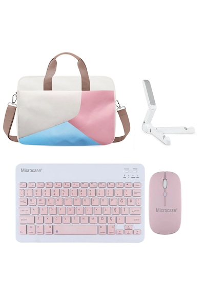 Microcase Samsung Uyumlu S11 Ultra 14.6 İnch Tablet İçin Tablet Çanta + Bluetooth Klavye + Mouse + Tablet Standı Siyah- Al4233 Omuz Çantası