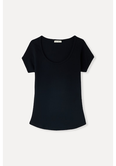 Mudo Kadın Kadın Siyah Fitted Bisiklet Yaka T-shirt 1266788