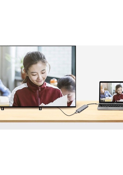 6-1 Apple Uyumlu MacBook Matebook Hdmi Ethernet Usb Çoklayıcı Type-c Hub Çevirici
