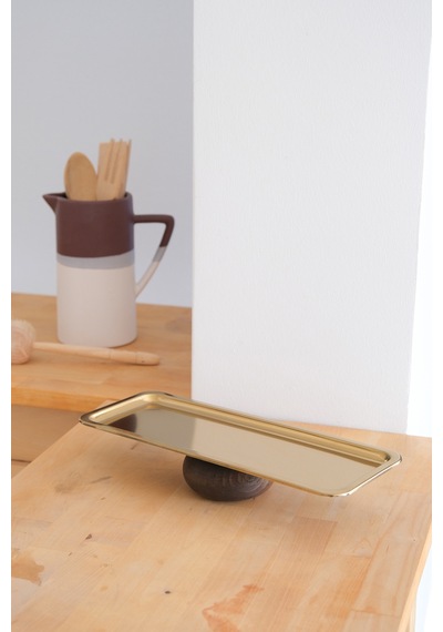 Ahşap Ayaklı Baton Gold Dekoratif 33 Cm Pasta Kek Sunum/servis Tabak Stand Gold - 674336949 Gold