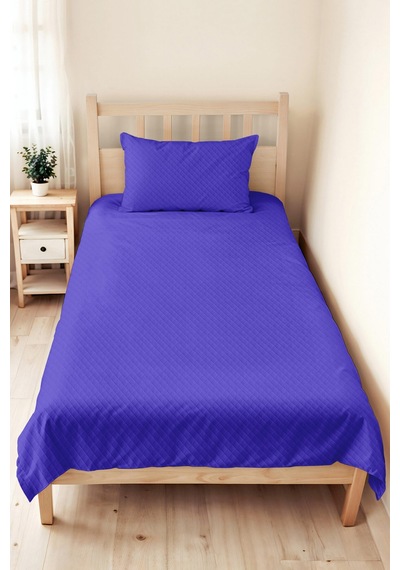 Mor Modern Genç Odası Tek Kişilik Pike Takımı - Düz Kapitone Lila 160x220 Cm Mevsimlik Yatak Örtüsü Puslu Keten Kırığı