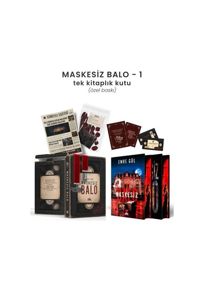 Maskesiz Balo 1 Tek Kitaplık Yan Boyamalı Kutu Özel Baskı