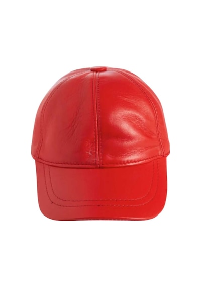 Unisex %100 Deri Arkadan Ayarlanabilir Baseball Kep Şapka Kırmızı