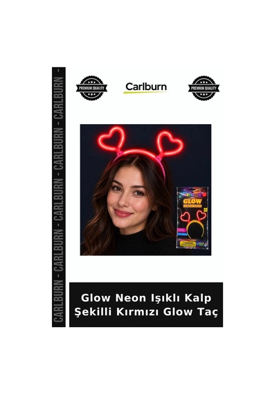Özel Seri Glow Neon Işıklı Kalp Şekilli Kırmızı Glow Taç Gece Aksesuarı Özel Gün Sahne Takısı +3