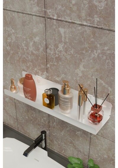 Ultra Güçlü 3m Yapışkanlı Beyaz Çok Amaçlı Banyo Düzenleyici Organizer Raf Banyo Askı 2 Adet Mt96bd Diğer