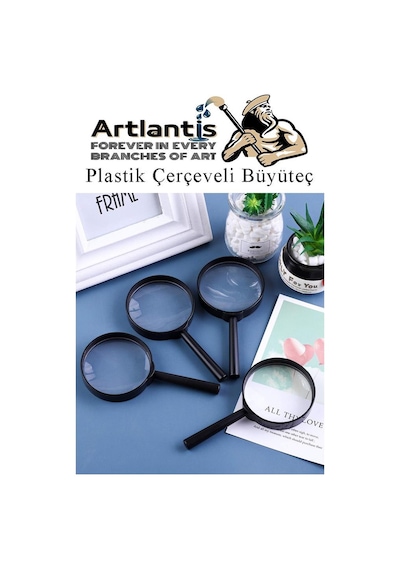 Büyüteç 90 Mm 1 Adet 5x Plastik Sap Çerçeveli Büyüteç Merçek Okul Büro Ofis