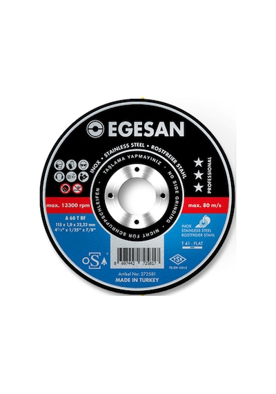 Egesan Inox Kesici Taş İnox Kesme Taşı 180x1.9x22 Mm