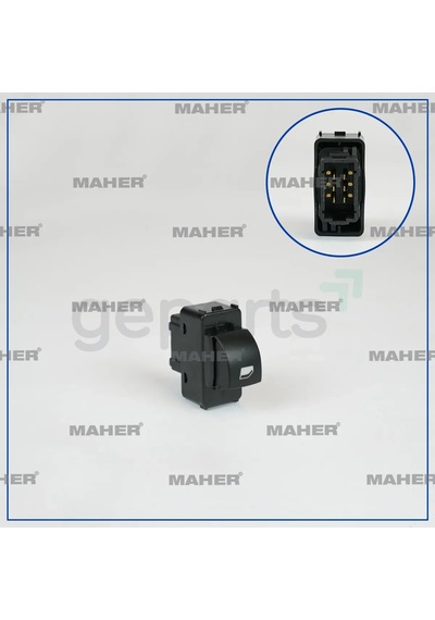 Düğme Cam Açma 301 / C Elysee / Ds3 Tekli Siyah Ön - Arka Sağ / Sol