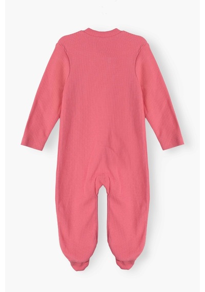 Luess Kız Bebek Rahat Kalıp Mevsimlik %100 Pamuk Tulum - Pembe 0-3 Ay 6-9 Ay Pembe