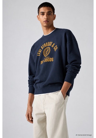 Levi's Erkek Relaxed Fit Baskılı Lacivert Sweatshirt-005pk-0013