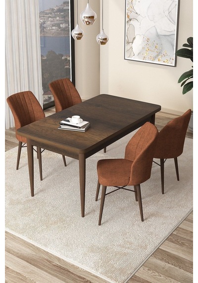 Canisa Concept Arp Serisi Sabit Mutfak Masası Takımı 70x110 Barok Desen Masa 4 Kiremit Sandalye Beyaz Canisa Concept Arp Serisi Sabit Mutfak Masası Takımı 70x110 Barok Desen Masa 4 Kiremit Sandalye Beyaz