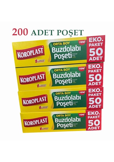 Koroplast Orta Boy Buzdolabı Poşeti 4 x 50'li