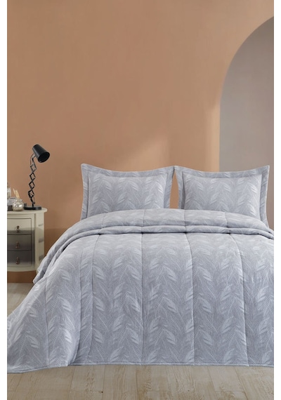 Elart Stil Yatak Örtüsü Elyaflı 270x260 Cm Gri Gri
