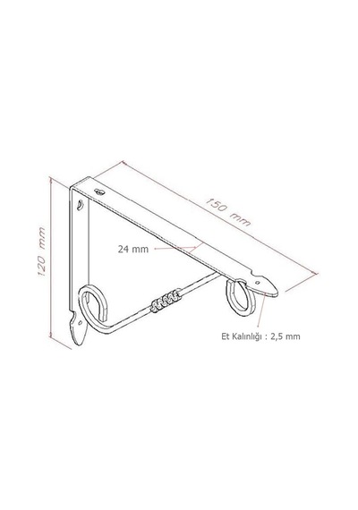 Ferforje 12 X 15 Cm Dekoratif Raf Altı Raf Ayağı Konsol Beyaz Beyaz Diğer