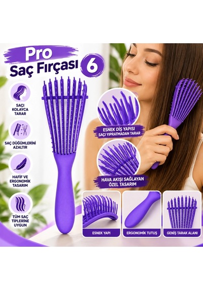 Pro Saç Fırçası 6 Renkli