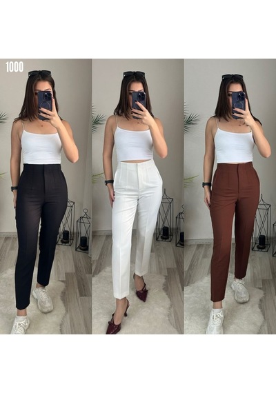 Veraura Lifestyle Kadın Üste Oturan Paçası Bilek Üzerinde Biten Krep Kumaş Kumaş Pantolon 36 S - 50 5xl Siyah
