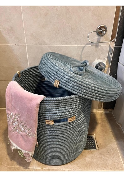 Zengin Design Home Banyo Camaşır Sepeti Zdh-051 Acık Mavi