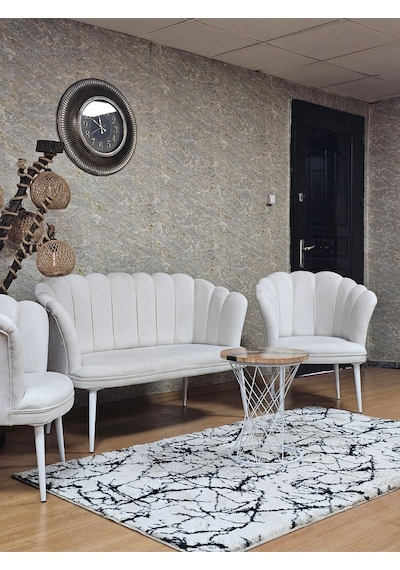 Zafir Papatya Çay Seti Koltuk Takımı Beyaz Boyalı Sivriltme Ayak, Balkon, Salon, Ofis, Cafe Koltuk Takımı Krem Zafir Papatya Çay Seti Koltuk Takımı Beyaz Boyalı Sivriltme Ayak, Balkon, Salon, Ofis, Cafe Koltuk Takımı Krem