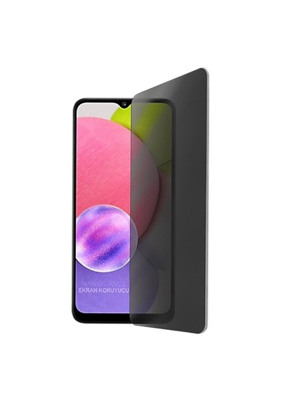 Samsung Galaxy Uyumlu A03 Privacy Hayalet Seramik Nano Ekran Koruyucu Siyah