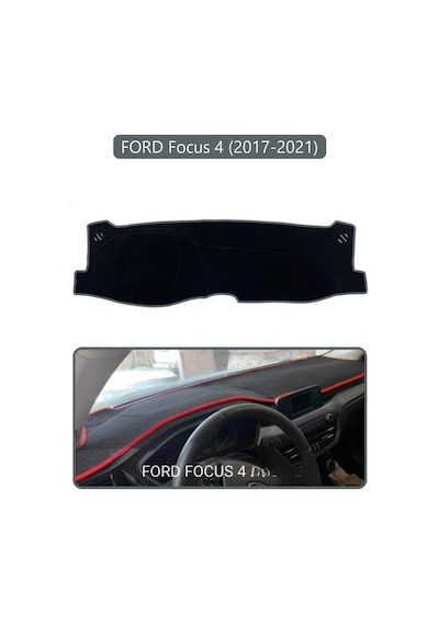 Ford Focus 4 2017-2021 Torpido Koruma Halısı Gri Kenar