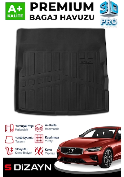 S-dizayn Volvo S60 3d Pro Bagaj Havuzu 2018 Üzeri A+ Kalite