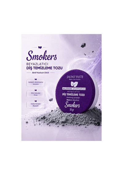 Smokers Beyazlatıcı Diş Temizleme Tozu Aktif Karbon Etkili Nane & Mentol - 50 Gr