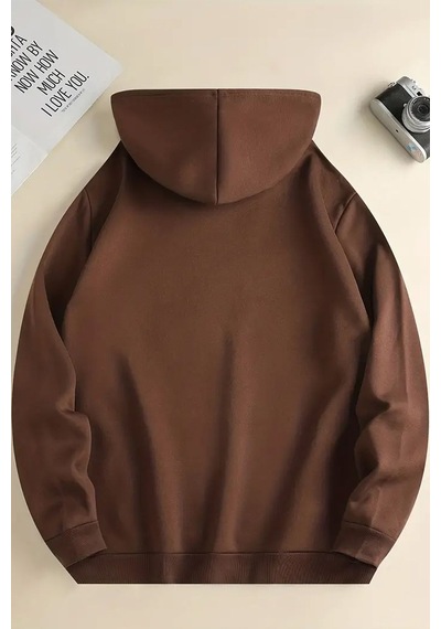 Uyguntarz Uzaylı Dinazor Baskılı Oversize Sweatshirt Kahverengi