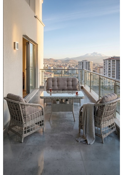 Salviya Serisi 1. Sınf 2+1+1 ve 1 Adet Orta Sehpa Gri Rattan Gri Minder Bahçe Balkon Oturma Koltuk Takımı Salviya Serisi 1. Sınf 2+1+1 ve 1 Adet Orta Sehpa Gri Rattan Gri Minder Bahçe Balkon Oturma Koltuk Takımı