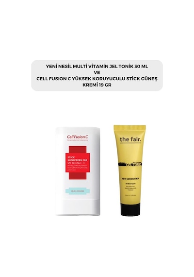 The Fair Cell Fusion C Stick Güneş Kremi SPF50+ 19 G + Multi Vitamin Jel Tonik 30 ML