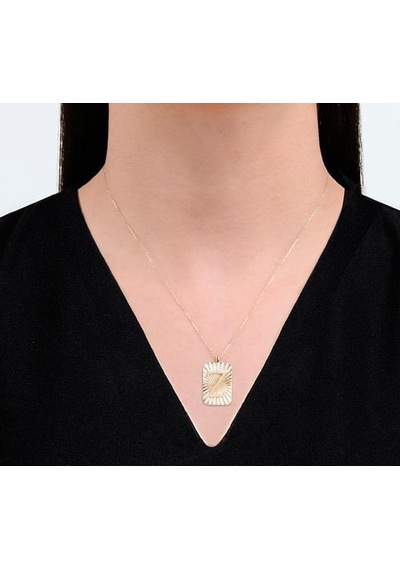 Diamond Line-Gülaylar - Sarı Altın 14 Ayar Harf Kolye N11.25159