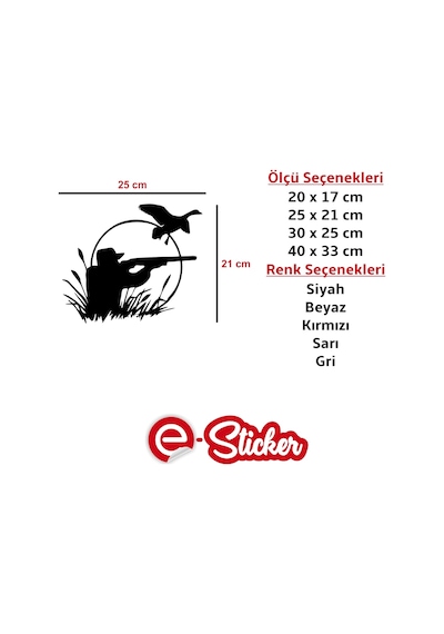 Avcı Hunter Oto Sticker Araba Cam Sticker (454014481)