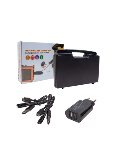Magicvoice Gitar Tip Kablosuz Enstrüman Mikrofonu Üçlü Set Kablosuz Mikrofon 6.3 Mm Jack Girişli 30 Mt. Çekim Mesafe