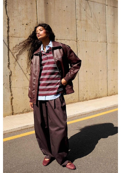 Defacto Coool Baggy Fit Normal Bel Gabardin Pantolon F7809ax25aubn596 Kahve