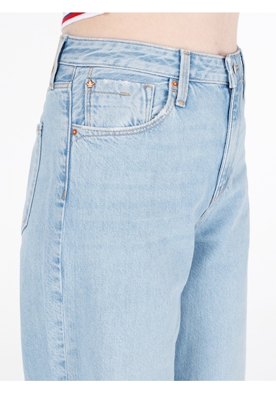Colin's Colins 970 Berry Normal Kesim Yüksek Bel Geniş Paça Mavi Kadın Jean Pantolon Cl1069450 Q1.v1 Dn43398 Denim
