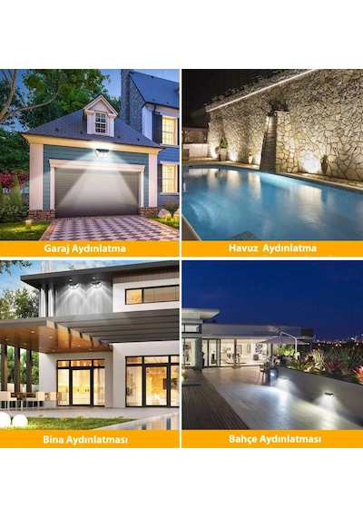 Technojet 2 Adet 122 Ledli Oval Cob Led Solar Güneş Enerjili  Bahç