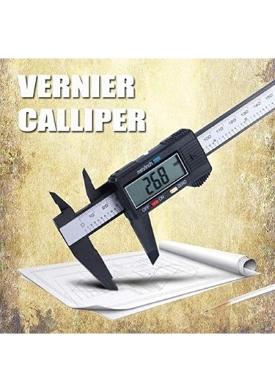 Dijital Kumpas, Mikrometre, Ölçüm Aleti, 15 Cm 6 İnç Elektronik Kumpas, Lcd Ekranlı Tam Ölçü, İnç Milimetre Dönüşüm