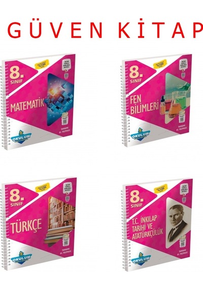 Okulum Akıllı Defter 8.sınıf Lgs Matematik Fen Türkçe İnkılap Set