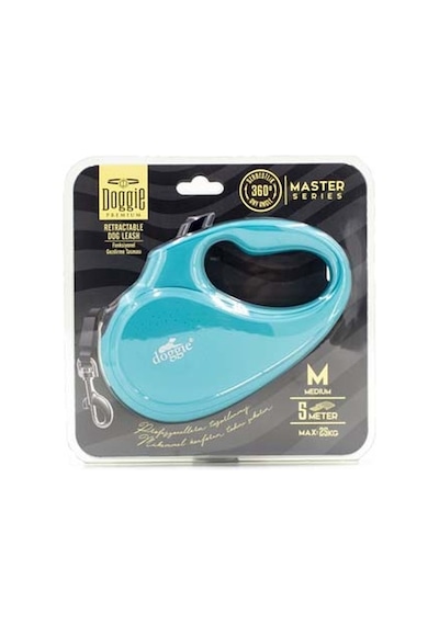 Doggie Otomatik Uzatma Tasması Master Açık Mavi M-25 Kg 5 Mt Mavi