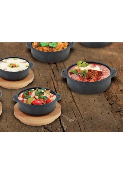 Lava,pişirme Kabı, Lv Eco Gv 11 K4, Yuvarlak Güveç, Ahşap Altlık, Çap 11 Cm, Dökme Demir, Siyah Diğer